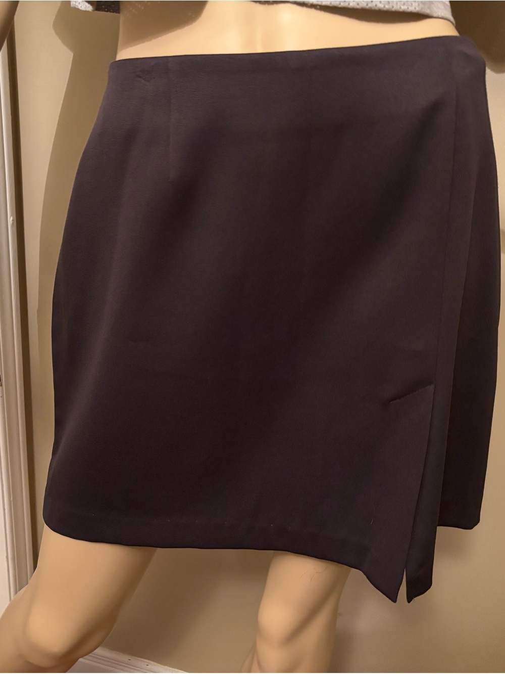 Minimal Grey Straight Mini Skirt - Women